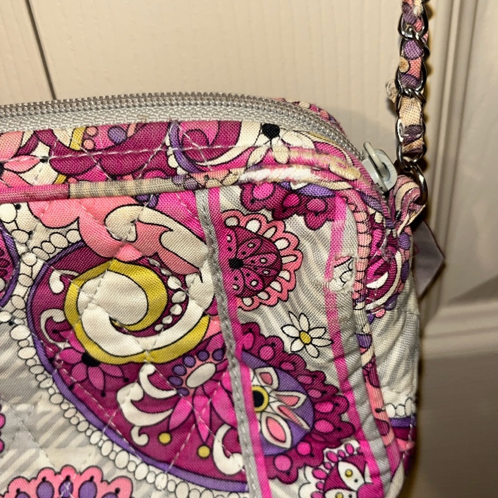 Vera Bradley Pink Paisley Print Mini Chain Crossbody Bag Purse - Picture 4 of 6